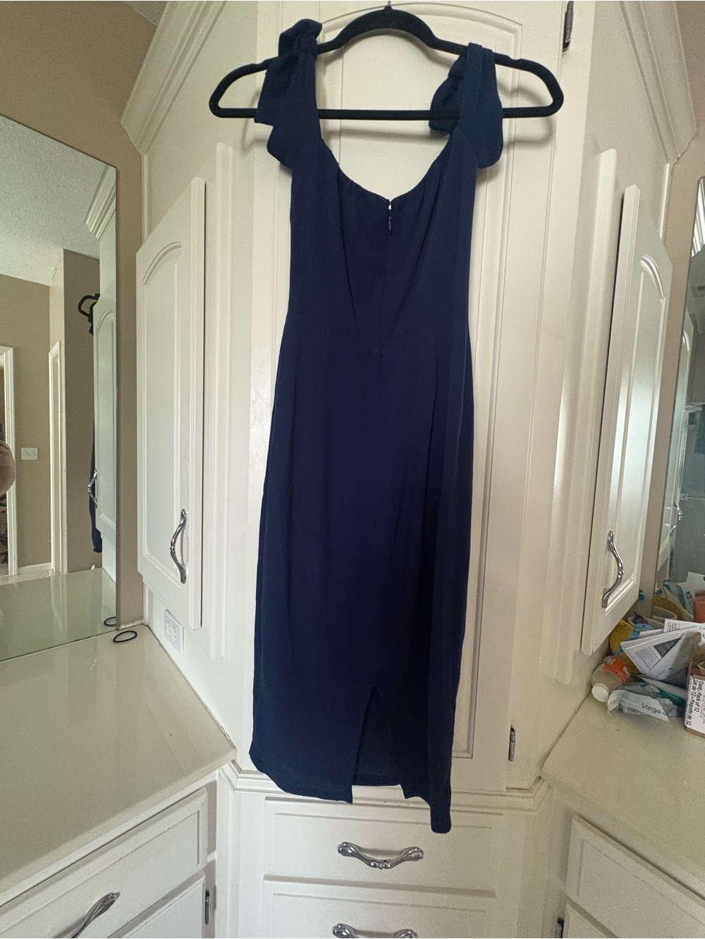 Reformation Navy Tie-Shoulder Midi Dress - Picture 2 of 7